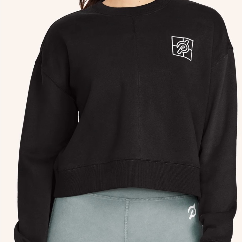 PELOTON  Women's crop Soft Black Pullover Soft French Size Medium